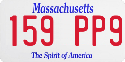 MA license plate 159PP9