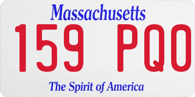 MA license plate 159PQ0