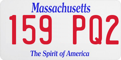 MA license plate 159PQ2