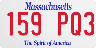 MA license plate 159PQ3
