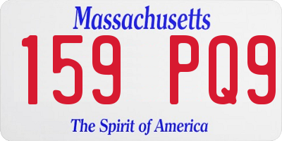 MA license plate 159PQ9