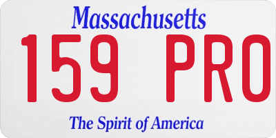 MA license plate 159PR0