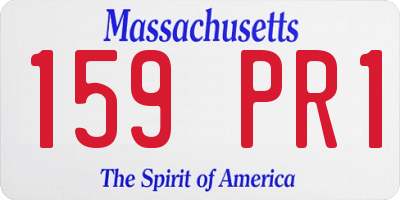 MA license plate 159PR1