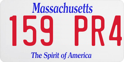 MA license plate 159PR4