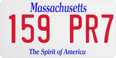 MA license plate 159PR7