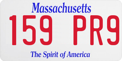 MA license plate 159PR9