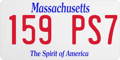 MA license plate 159PS7