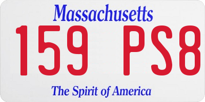 MA license plate 159PS8
