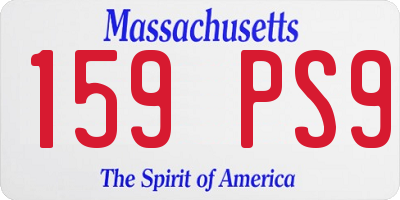 MA license plate 159PS9
