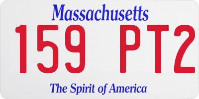 MA license plate 159PT2