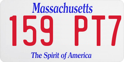 MA license plate 159PT7