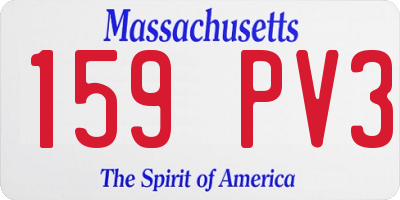 MA license plate 159PV3