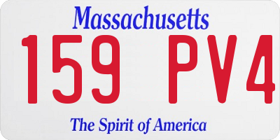 MA license plate 159PV4