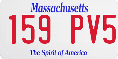 MA license plate 159PV5