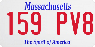 MA license plate 159PV8