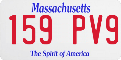 MA license plate 159PV9