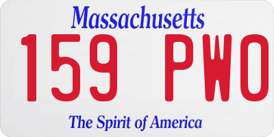 MA license plate 159PW0