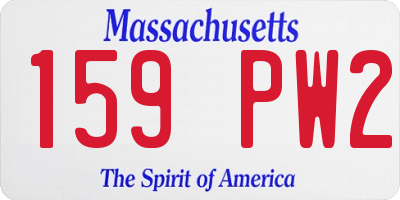MA license plate 159PW2