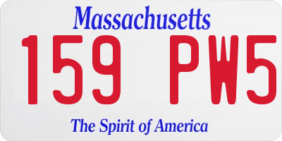 MA license plate 159PW5