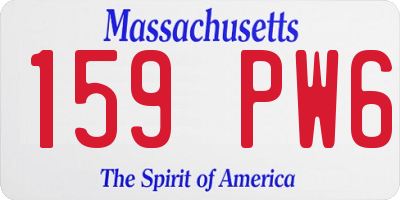 MA license plate 159PW6