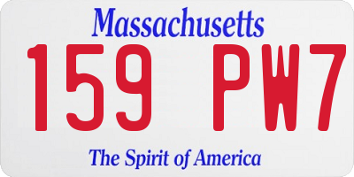 MA license plate 159PW7