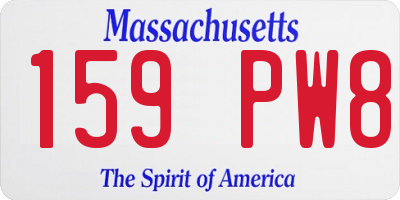 MA license plate 159PW8