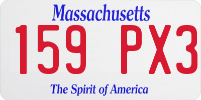 MA license plate 159PX3