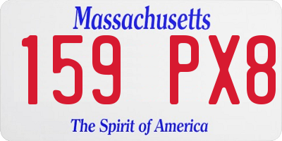 MA license plate 159PX8