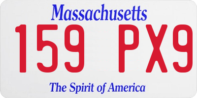 MA license plate 159PX9