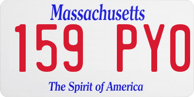 MA license plate 159PY0