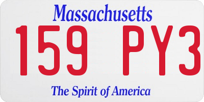 MA license plate 159PY3