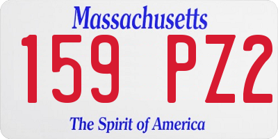 MA license plate 159PZ2