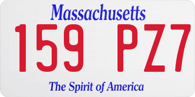 MA license plate 159PZ7