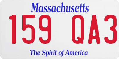 MA license plate 159QA3