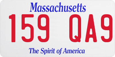 MA license plate 159QA9