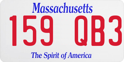 MA license plate 159QB3