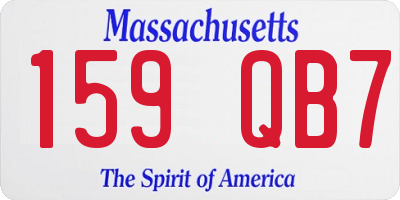 MA license plate 159QB7