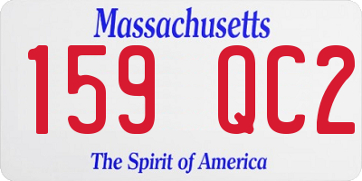 MA license plate 159QC2