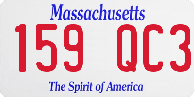 MA license plate 159QC3