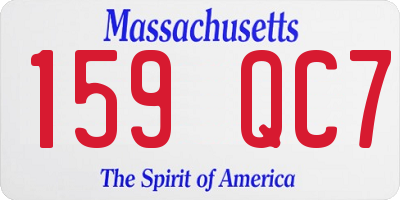 MA license plate 159QC7