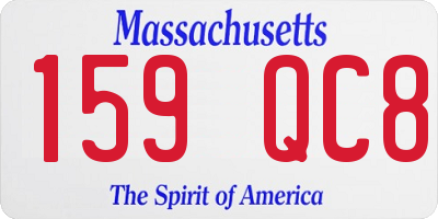 MA license plate 159QC8