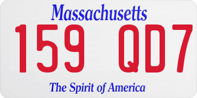 MA license plate 159QD7