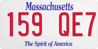 MA license plate 159QE7