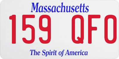 MA license plate 159QF0