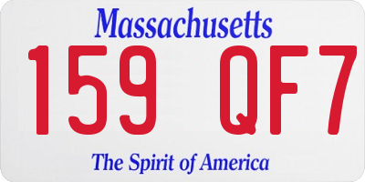 MA license plate 159QF7
