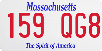 MA license plate 159QG8