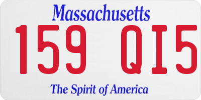 MA license plate 159QI5