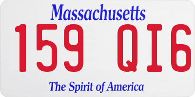 MA license plate 159QI6