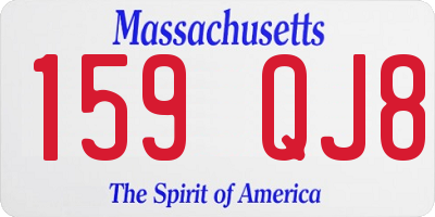 MA license plate 159QJ8