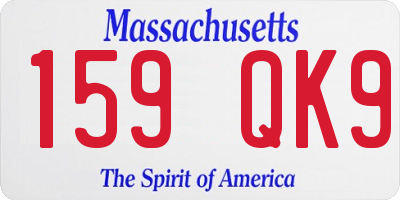 MA license plate 159QK9